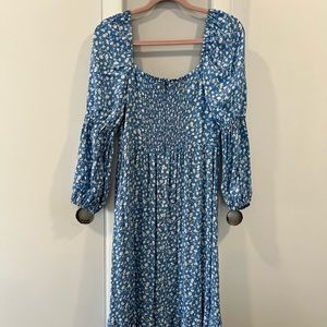 Reformation Mica Dress in Blue Floral